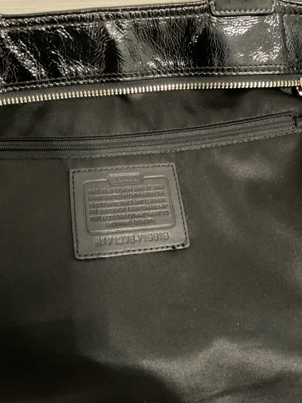 COACH Gallery Embossed Leather Tote No. F1276-F19818 - Picture 11 of 12